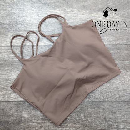 Yonique Twist Back Sports Bra Size L