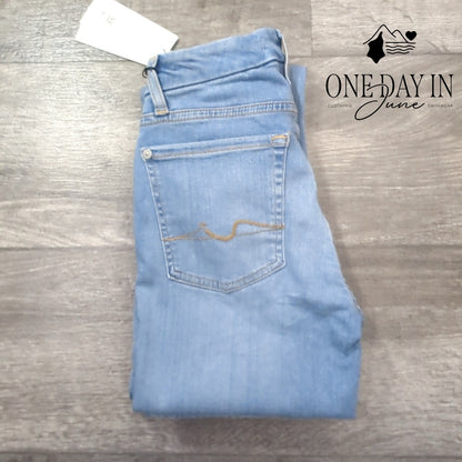 7 For All Mankind Kimmie Straight Jeans Slim Illusion Luxe NWT $198 Size 2 (26)