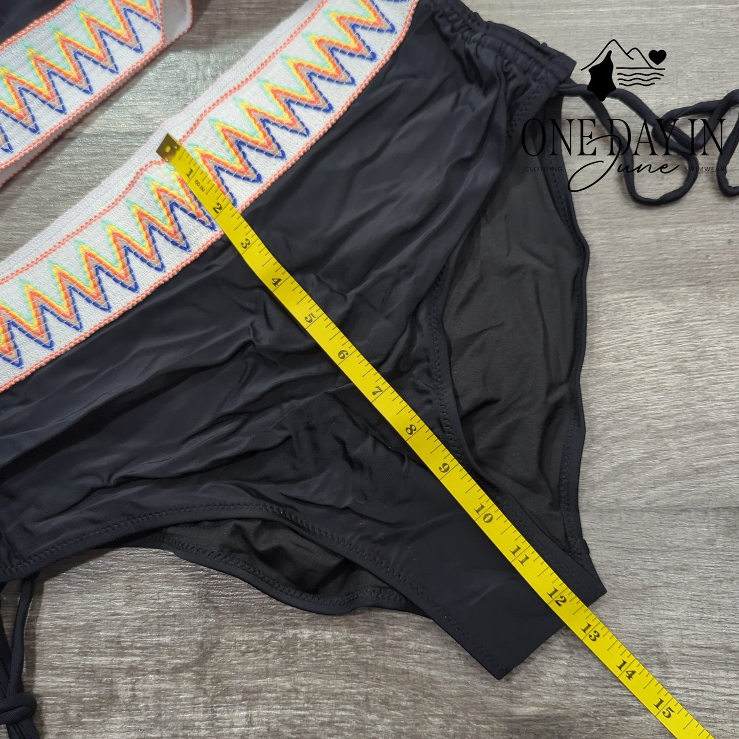 Blooming Jelly High Waist Drawstring Bikini Swimsuit Size L