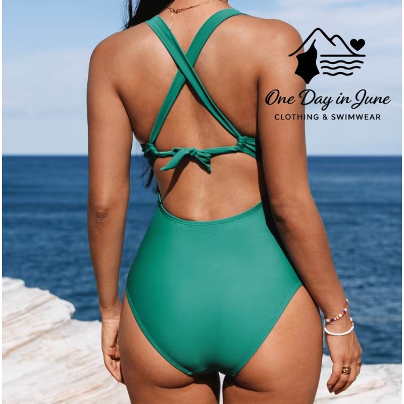 Cupshe Tie Back One Piece Swimsuit Size S