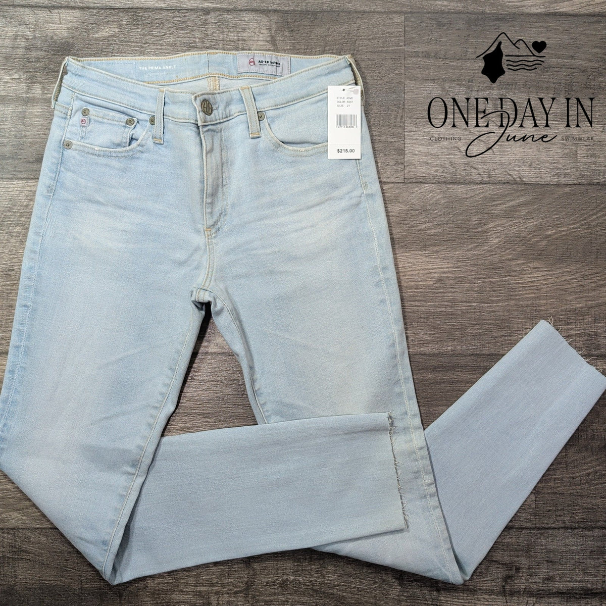 AG Adriano Goldschmied Prima Cigarette Ankle Jeans Light Wash NWT Size 4 (27)