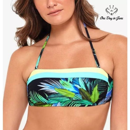 Salt & Cove Juniors' Tropic Glo Bandeau Bikini Top Size M