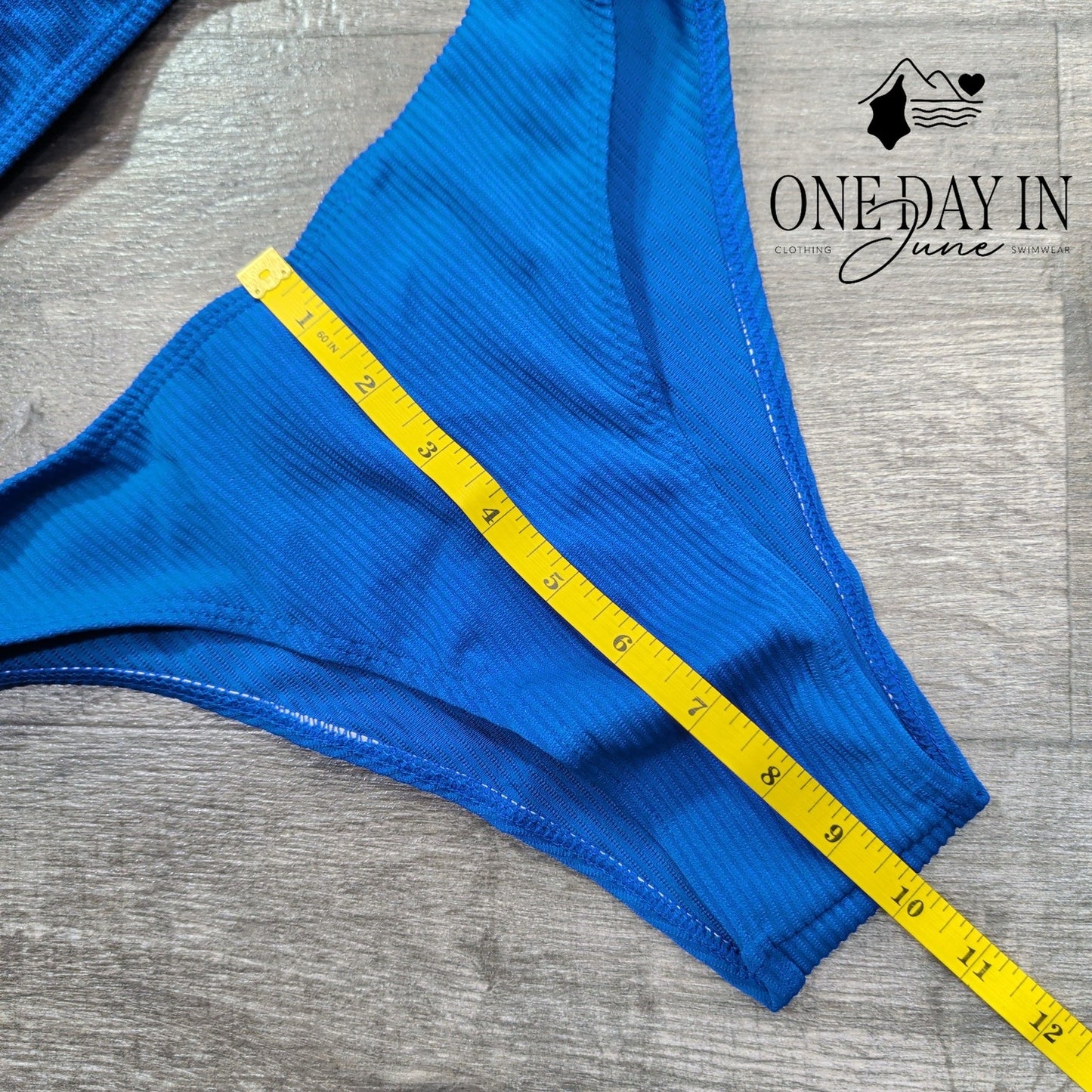 Zaful Ribbed Crop Bikini Swimsuit Size S