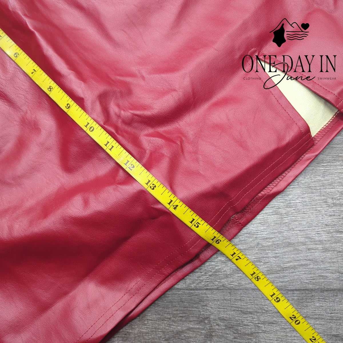 Lulus Faux Leather Mini Skirt Red High Waist Side Slit Vegan Leather NWT Size S