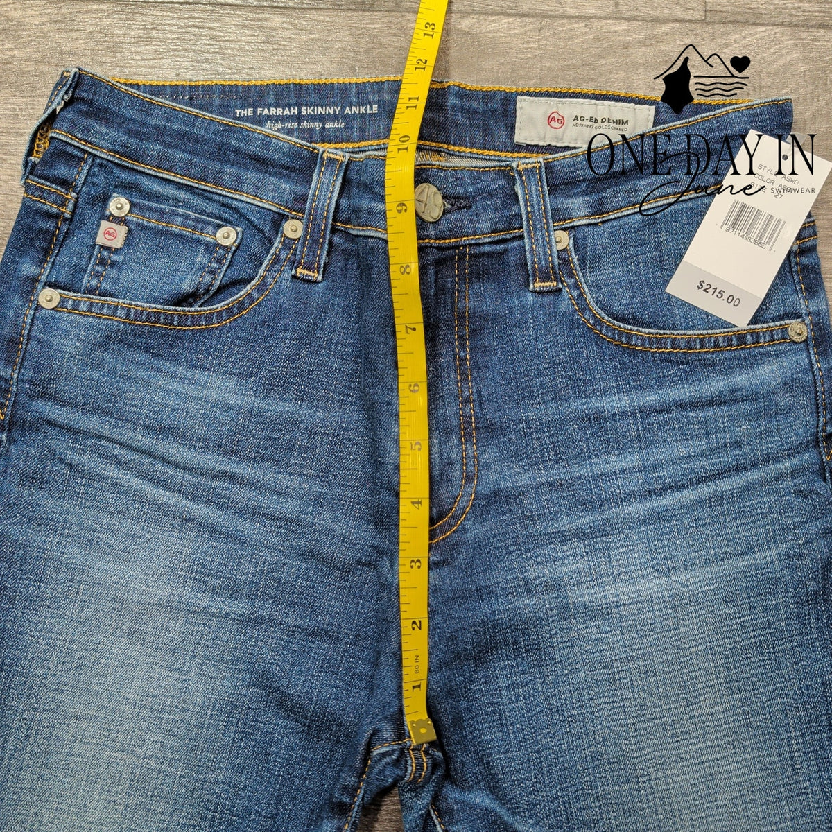 AG Adriano Goldschmied Farrah Skinny Ankle High Rise Jeans Blue NWT Size 4 (27)