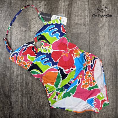 Nautica Shirred Front Bandeau One Piece Swimsuit Size S