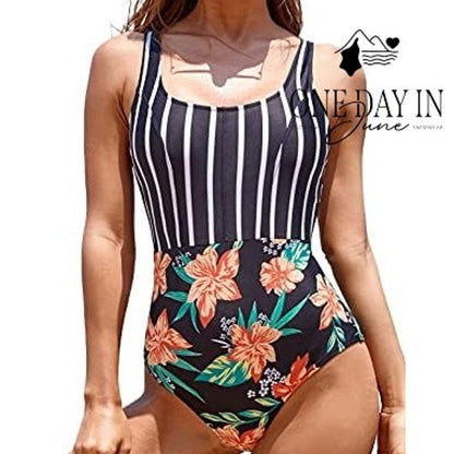 Aleumdr Floral One Piece Swimsuit Size M