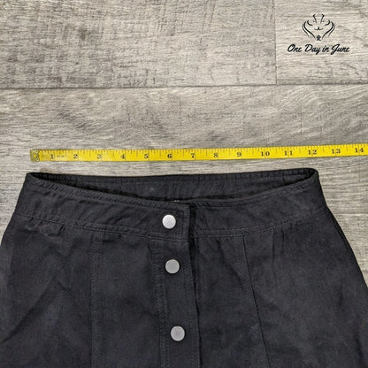 H&M Faux Suede Snap Front Mini Skirt Size 2