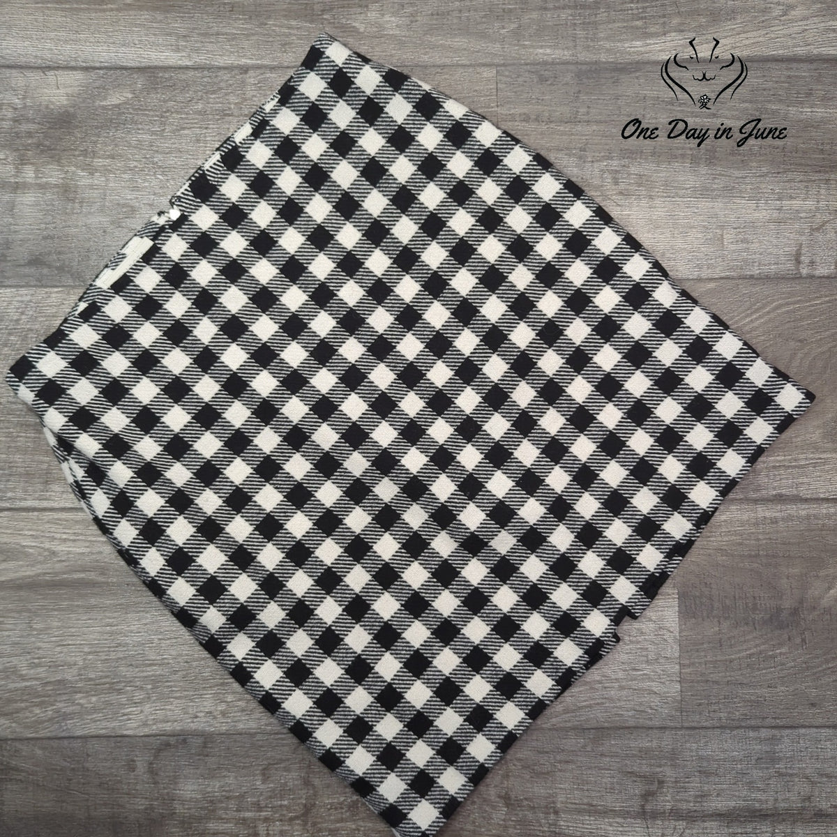 Talbots Wool Blend Buffalo Plaid A-Line Skirt Black White Size 12