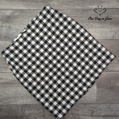 Talbots Wool Blend Buffalo Plaid A-Line Skirt Black White Size 12