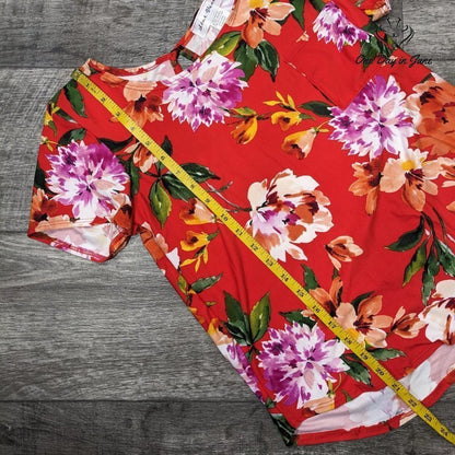 Star Vixen Short Sleeve Floral Top Size S