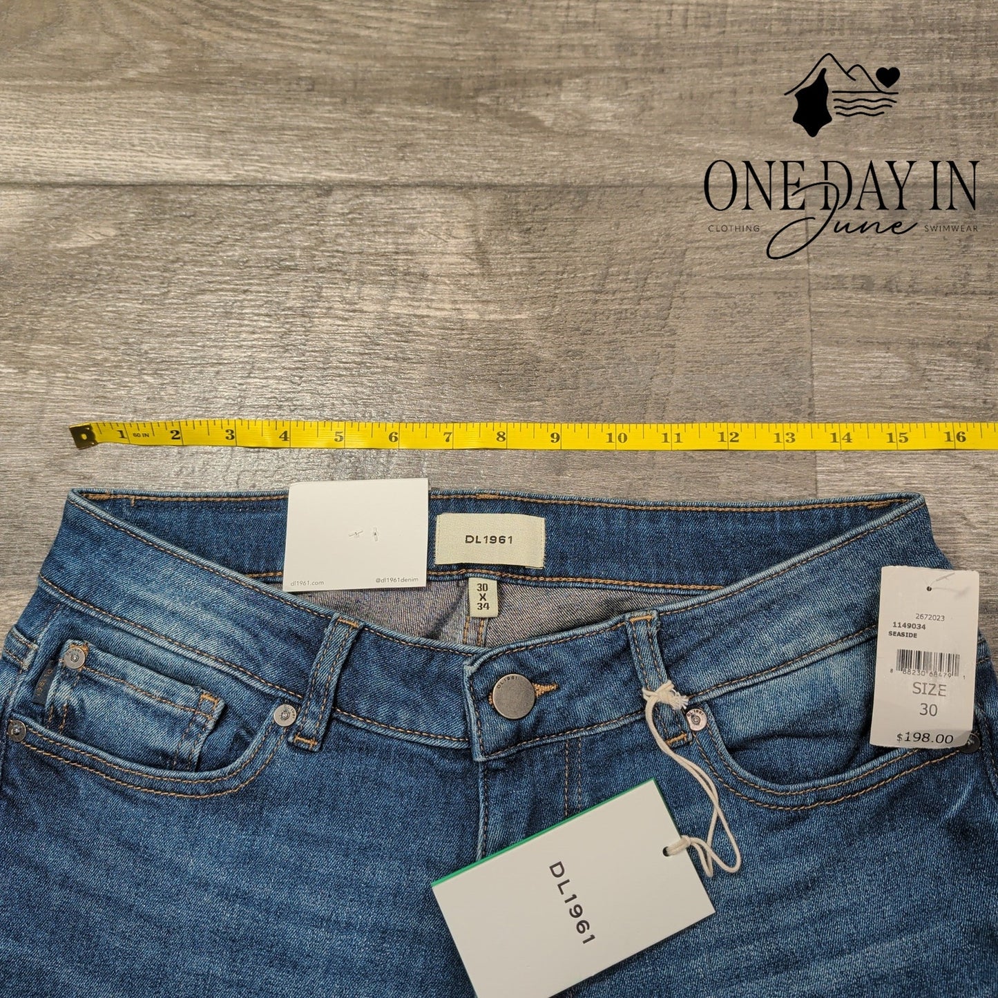 DL1961 Nick Slim Jeans Seaside Blue Stretch Denim NWT $198 Size 30X34