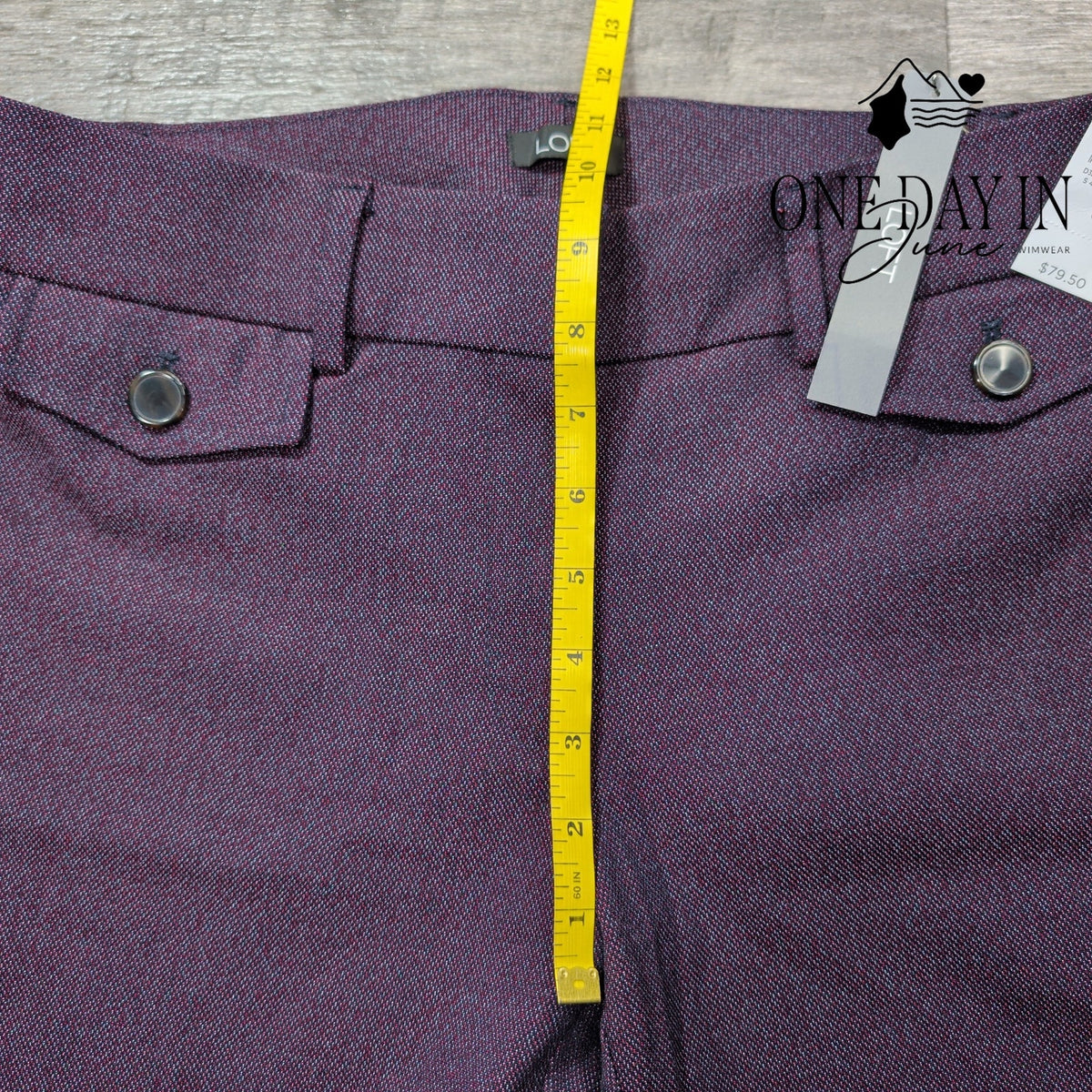 Loft Marisa Trouser Pants Burgundy Textured Straight Leg Career NWT Size 6
