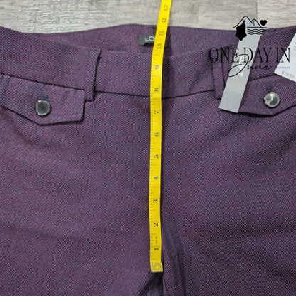 Loft Marisa Trouser Pants Burgundy Textured Straight Leg Career NWT Size 6