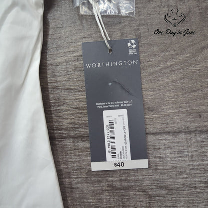 Worthington Button Front Short Sleeve Top Size XXL