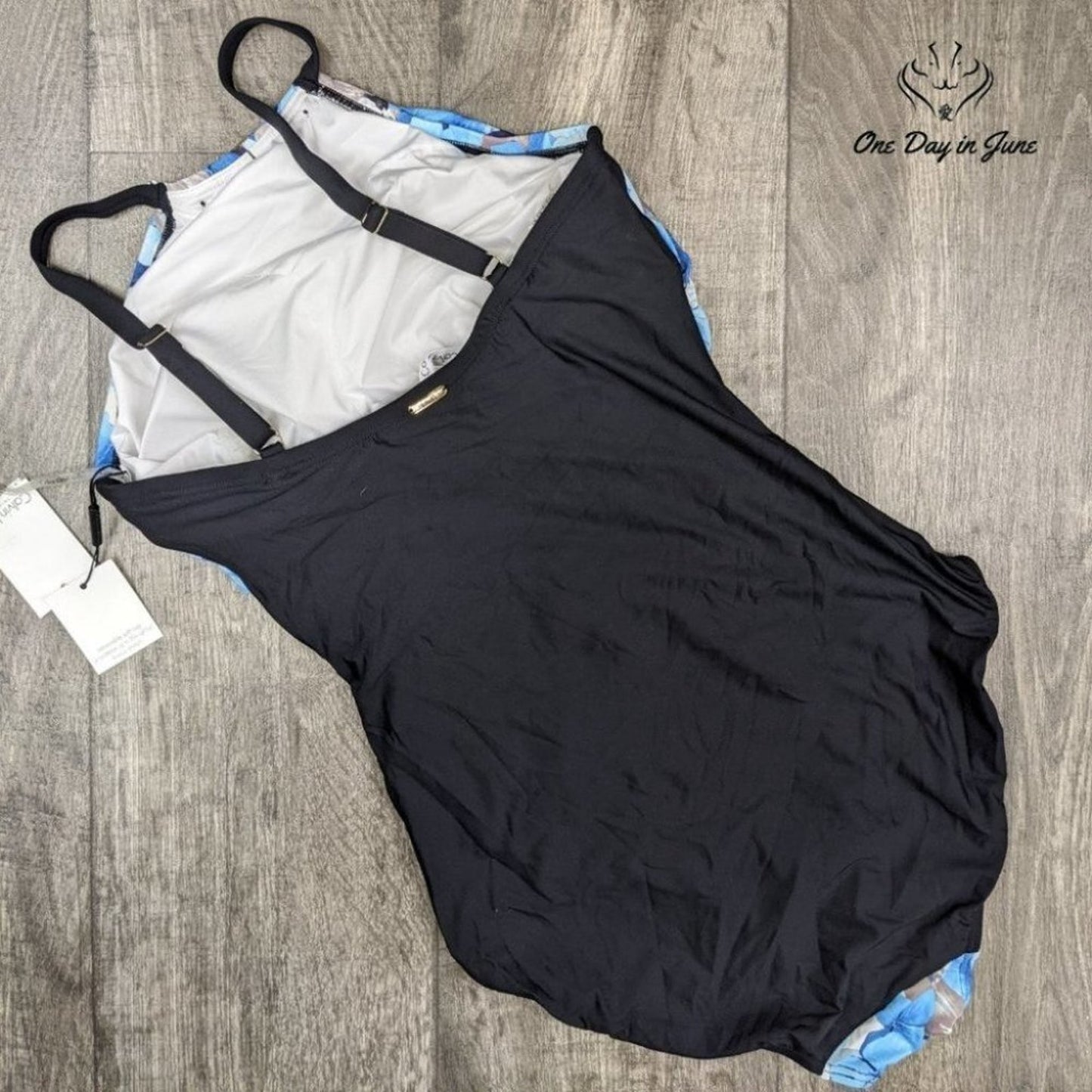 Calvin Klein Solid High Neck Pleated One Piece Swimsuit Size 8