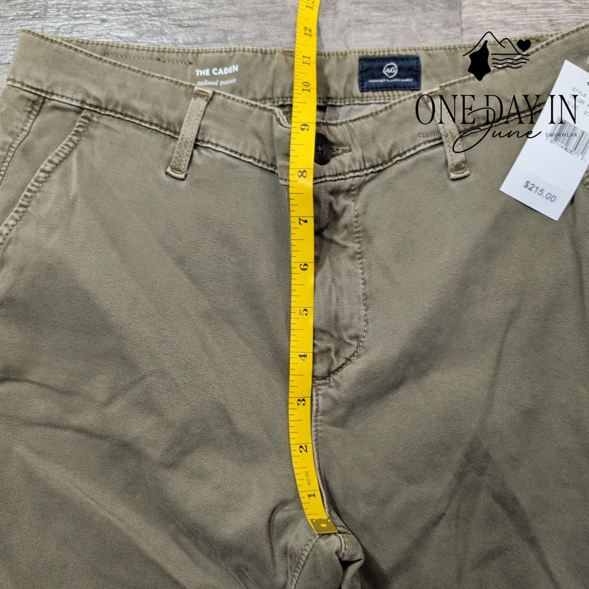 AG Adriano Goldschmied The Caden Tailored Trouser Pants Olive Green NWT Size 4