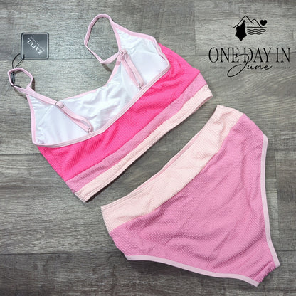 Zaful Textured Crop Bikini Swimsuit Size M