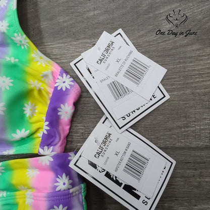 California Sunshine Hipster Bralette Bikini Swimsuit Size XL