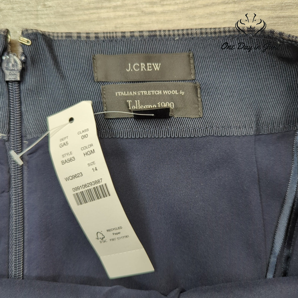 J.Crew Pleated Mini Skirt Italian Plaid Stretch Wool NWT Size 14