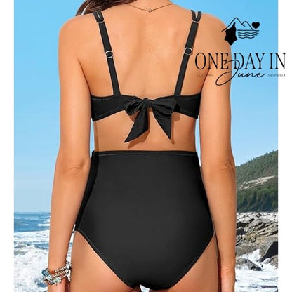 Charmo Maternity Scallop Edge Tie Back Bikini Swimsuit Size M