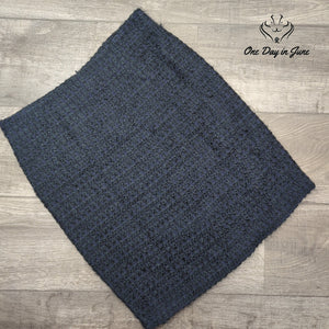 Amanda + Chelsea Boucle Tweed Pencil Knee Length Skirt Navy Blue Size M
