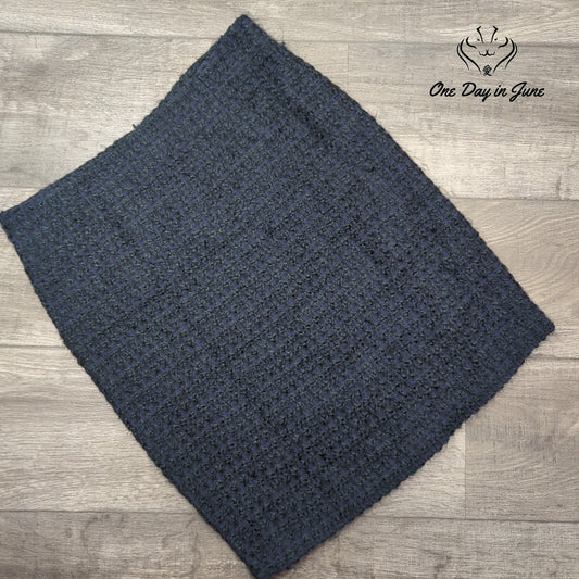 Amanda + Chelsea Boucle Tweed Pencil Knee Length Skirt Navy Blue Size M
