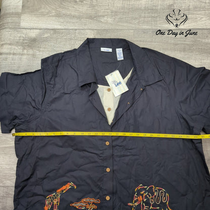 M. Lee Plus Size Button Front Embroidered Top Size 3X