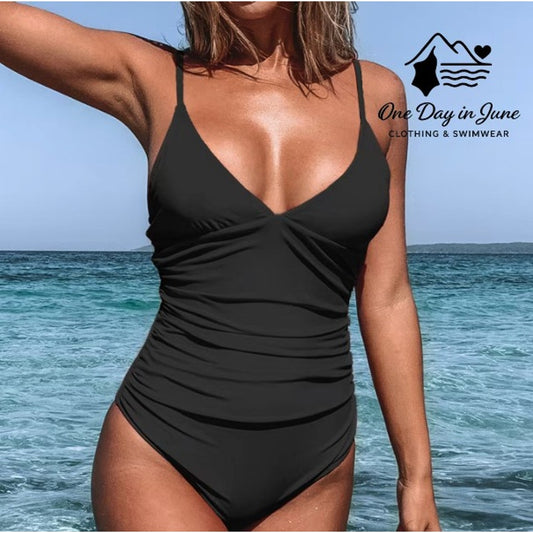Cupshe V Neck Tummy Control One Piece Swimsuit Size S