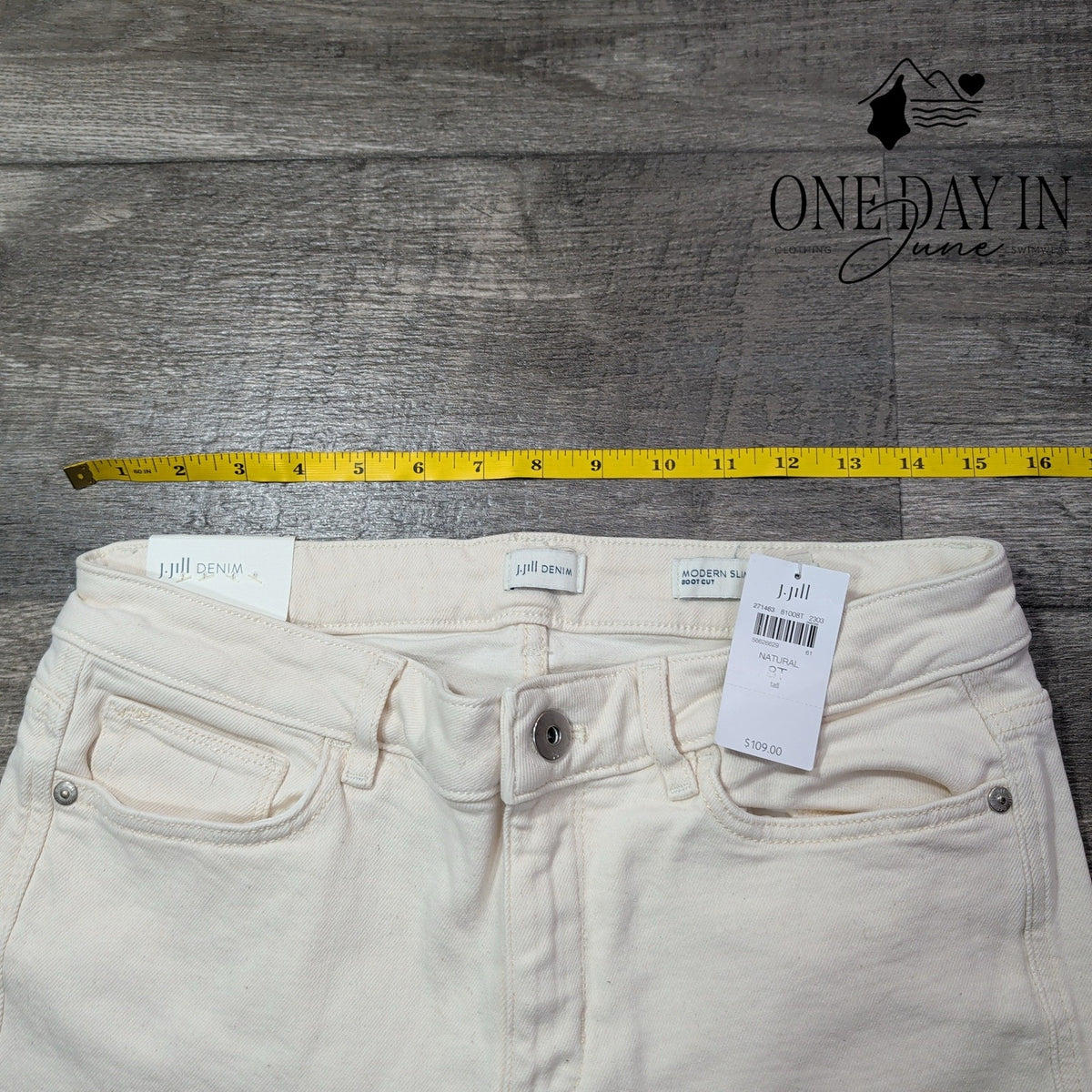 J. Jill Modern Slim Boot Cut Jeans Tall Natural Ivory Denim NWT Size 8 Tall