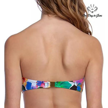 Nanette Lepore Technicolor Tropical Tease Bikini Top Swimsuit Size 12
