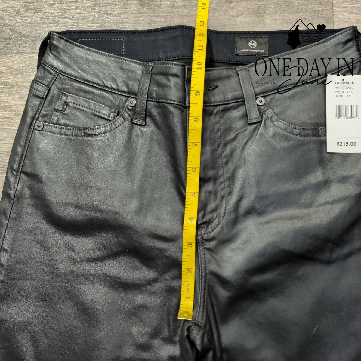 AG Adriano Goldschmied Faux Leather Bootcut Jeans Black NWT $215 Size 4 (27)