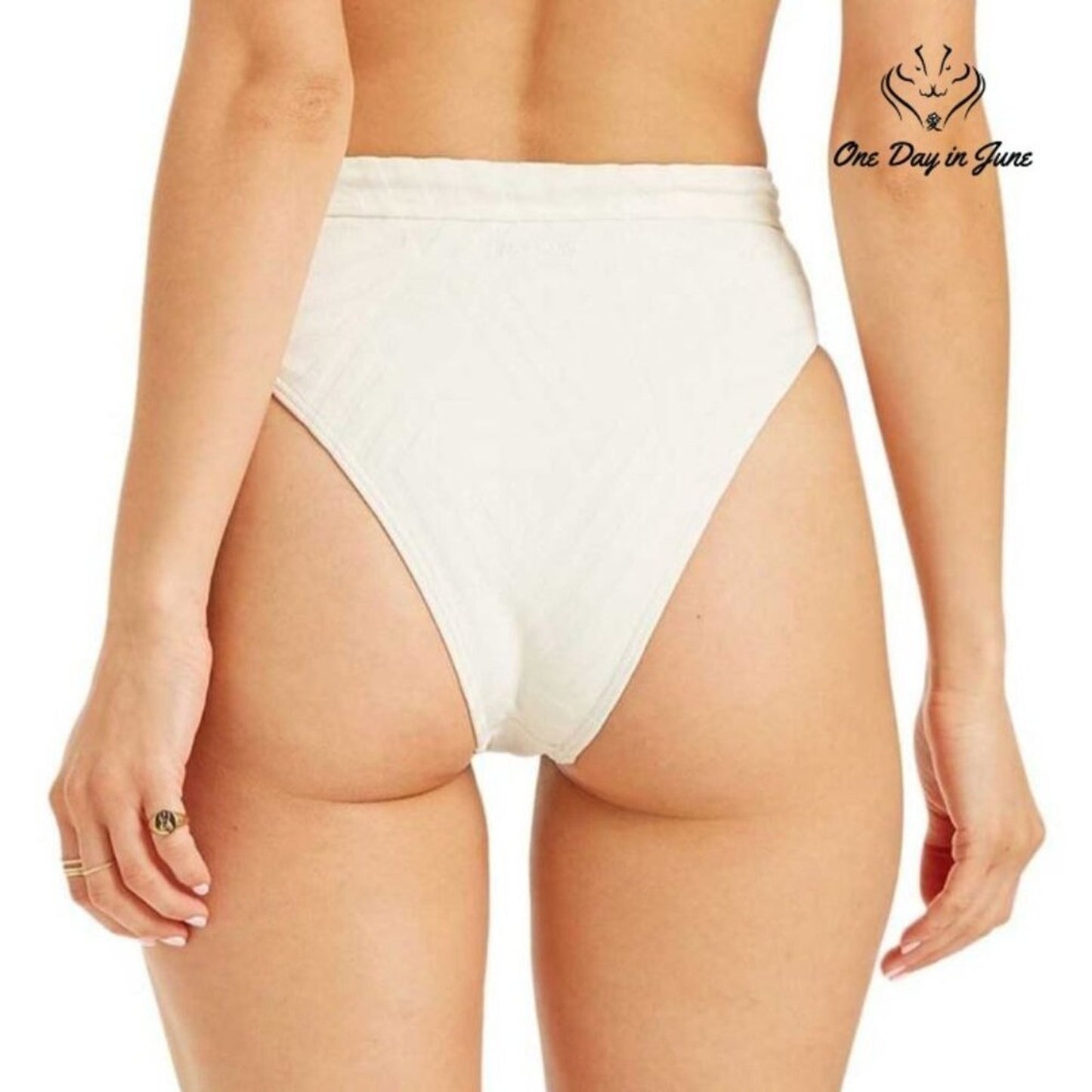 Billabong Peeky Days Rise Bikini Bottom Salt Crystal High Waist NWT Size XL