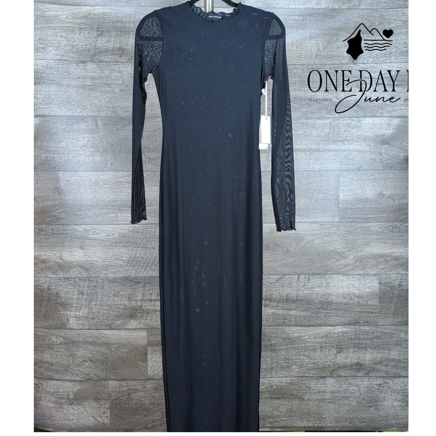 Good American Long Sleeve Bodycon Maxi Dress Size XS