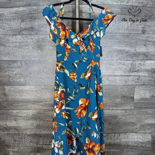 ByxBy Ruffle Shoulder Lined Mini Dress Size XS