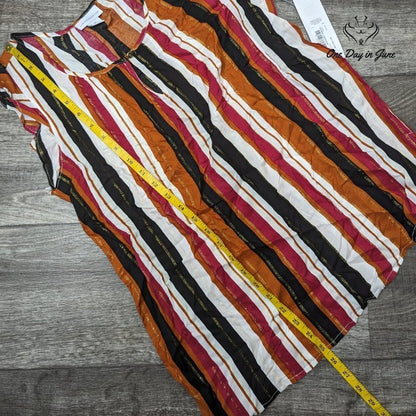 Liz Claiborne Autumn Auburn Stripe Sleeveless Top Size M
