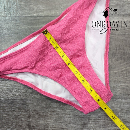 Shene Textured Triangle 3 Piece Bikini Swimsuit Size L