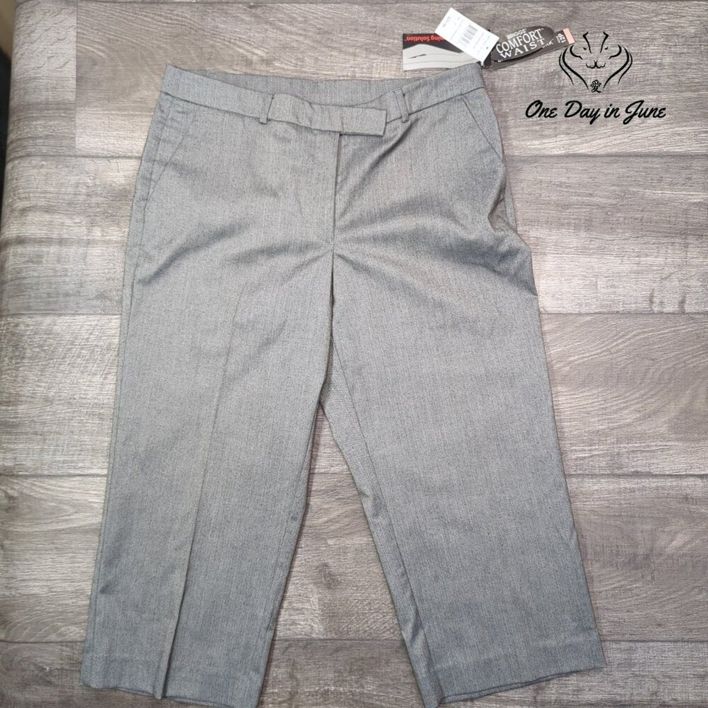Briggs New York Petite Cropped Pants Gray Slimming Solution NWT Size 12P