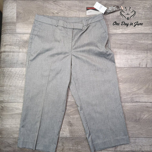 Briggs New York Petite Cropped Pants Gray Slimming Solution NWT Size 12P