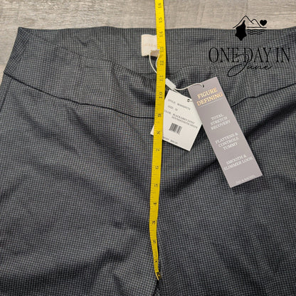 Zac & Rachel Figure Defining Houndstooth Ankle Pants Black Gray NWT Size 1X
