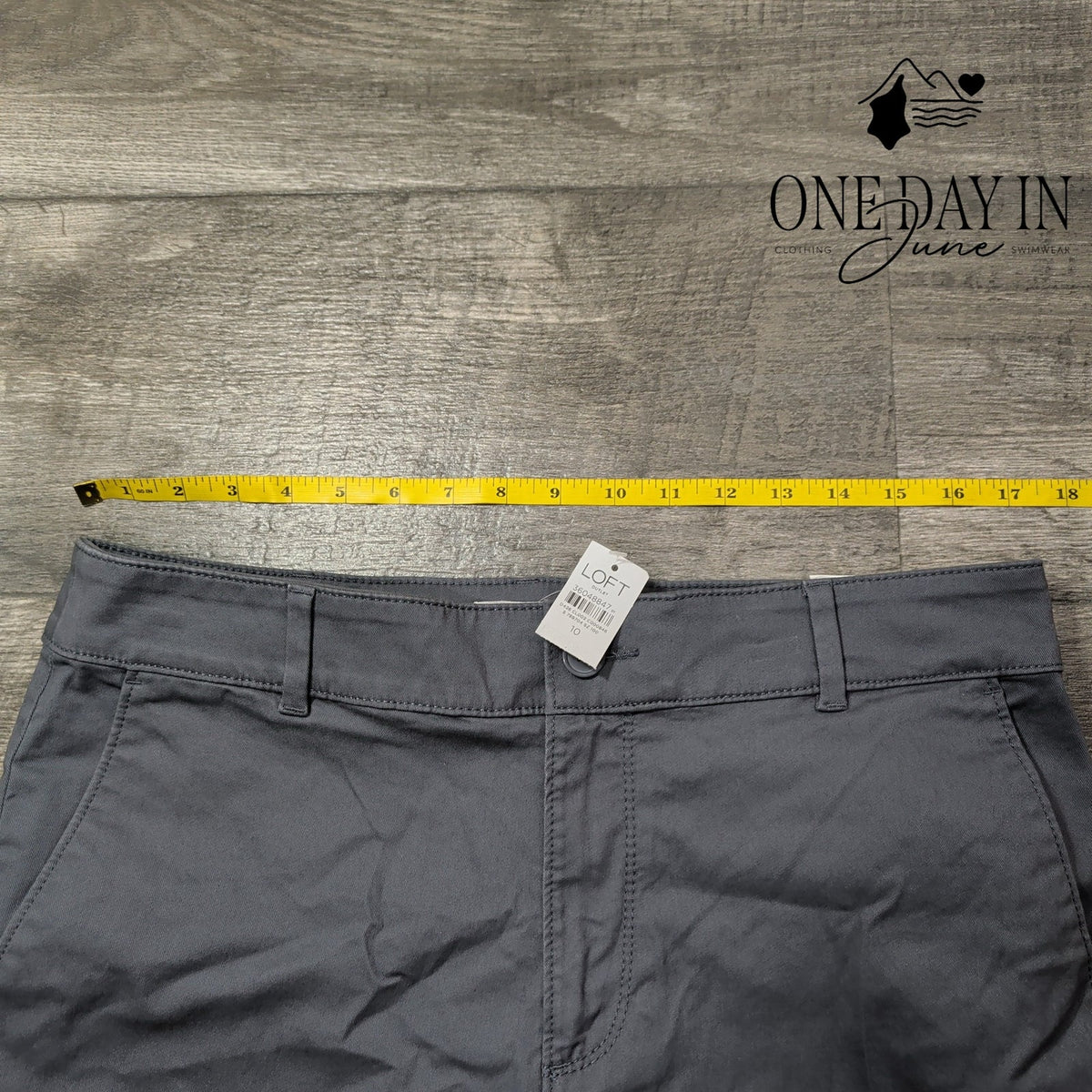 Loft Monroe Straight Pants Gray Mid Rise Chino Trousers NWT Size 10