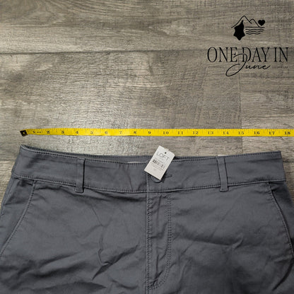 Loft Monroe Straight Pants Gray Mid Rise Chino Trousers NWT Size 10