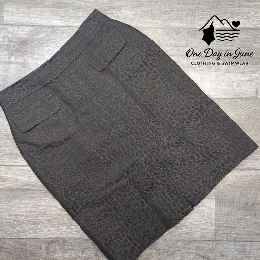 Ann Taylor Wool Leopard Print Lined Pencil Skirt Size 10