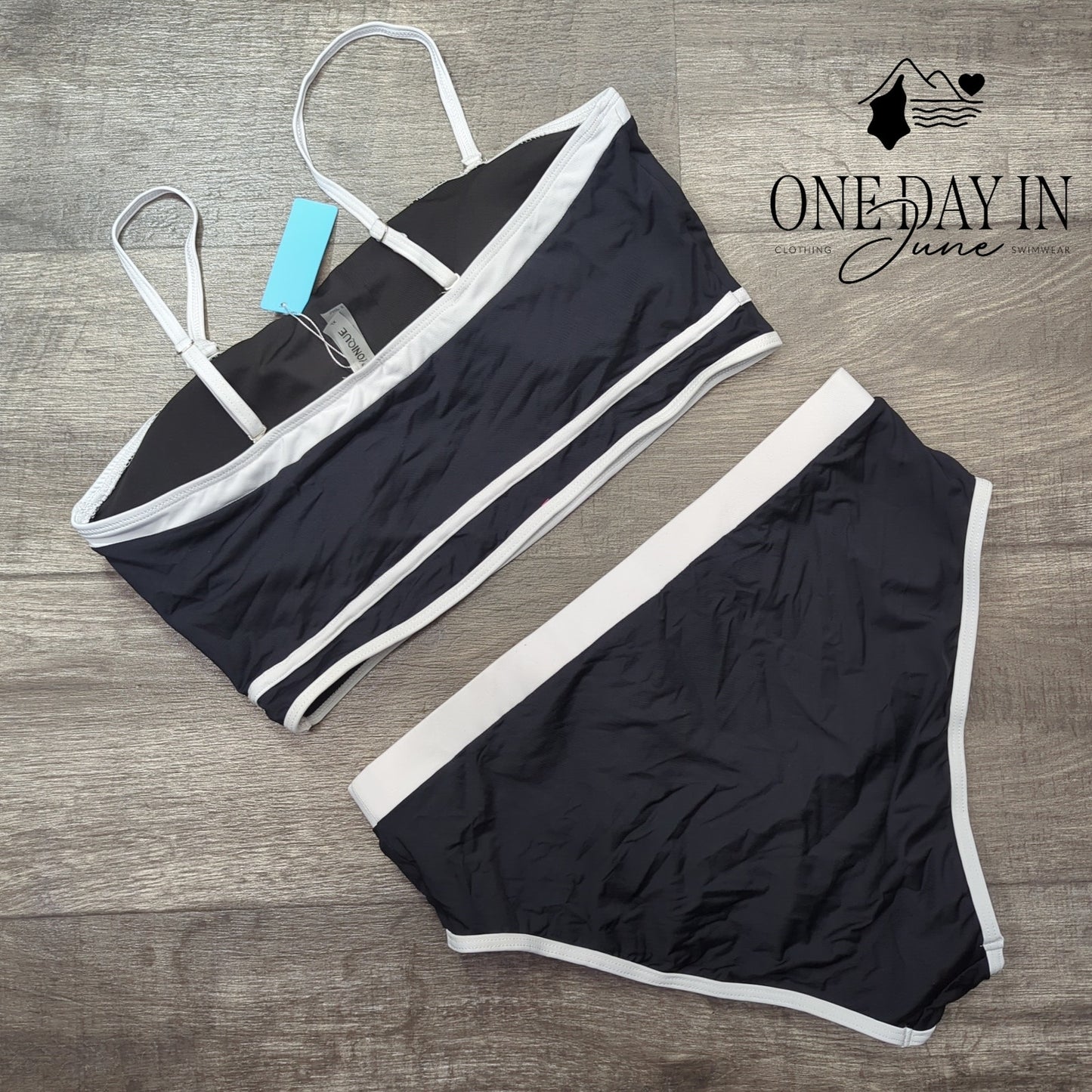 Yonique Bandeau High Waist Bikini Swimsuit Size XL