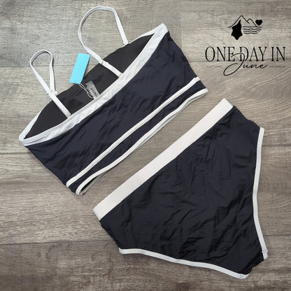 Yonique Bandeau High Waist Bikini Swimsuit Size XL