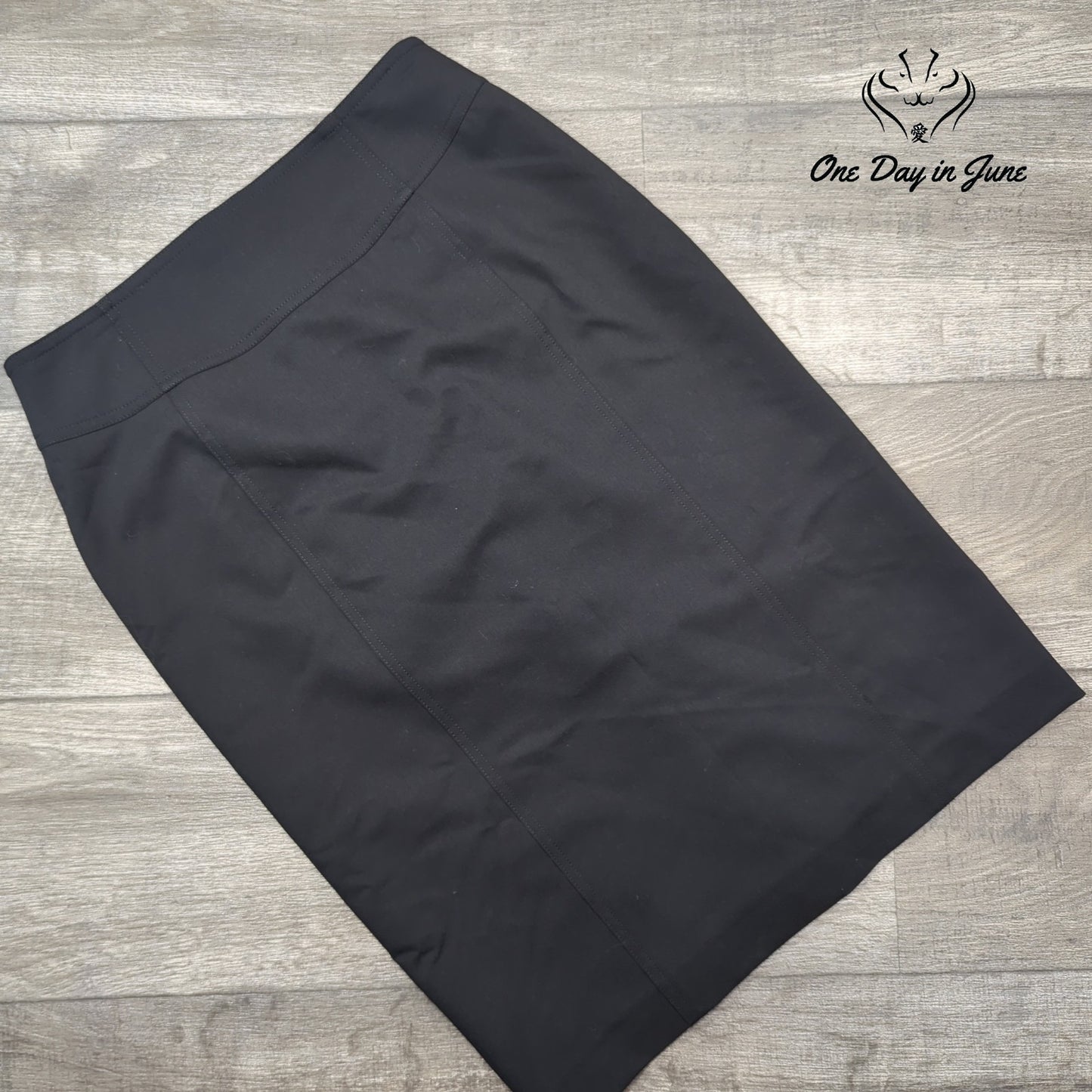 Peace of Cloth Panticular Pencil Skirt Black Stretch Made in NYC Size 6