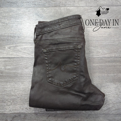 Adriano Goldschmied The Legging Ankle Faux Leather Super Skinny Jeans Size 27 (4