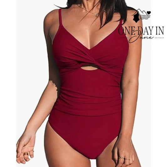 Cupshe Twist Front Keyhole One Piece Swimsuit Size L