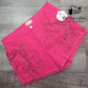 Altar'd State Frill Edge Denim Shorts Size M