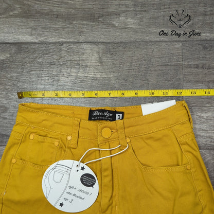 Blue Age Curve Control Skinny Jeans Juniors Mustard Yellow NWT Size 3